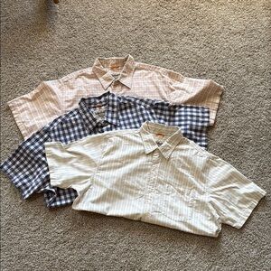 Timberland Men's Casual Plaid and Striped Shirts  Set of Three XL